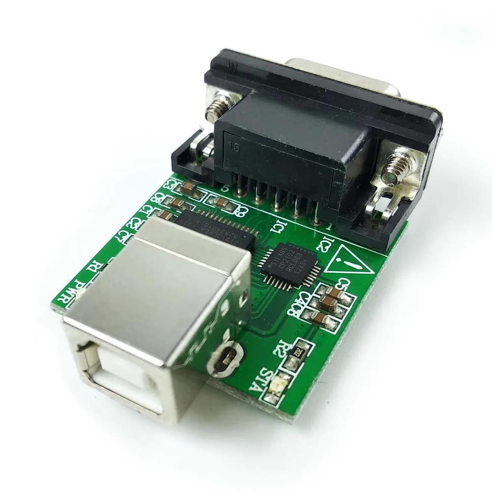 Silabs CP210x BF to 9pin USB Type B to RS232 Dsub 9pin Male to USB-B Serial Adapter for Printer Scanner Data Cable