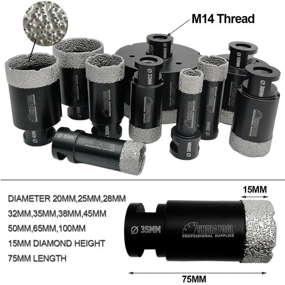 SHDIATOOL 1pc Diamond Dry Drilling Drill Core Bits 5/8\