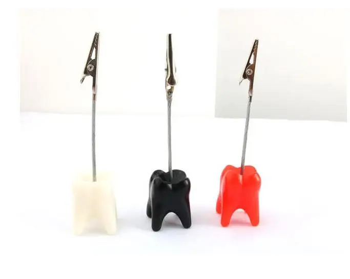 

100pcs Creative Tooth Shape Place Card Holder Party Souvenirs Teeth Notes Clips Desktop Name Business Card Clamp Wholesale