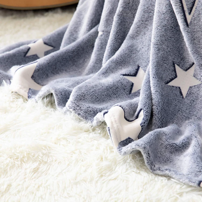 Luminous Warm Flannel Blankets Night Fluorescent Geometric Sheet Sofa Throw Bedspread Children's Siesta Leisure Bed blankets image 2