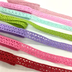 0.5cm-2.5cm 2Y Colorful Crocheted Cotton Lace Ribbon for Handmade Craft Sewing Christmas Easter Wedding Deco Gift Floral Packing