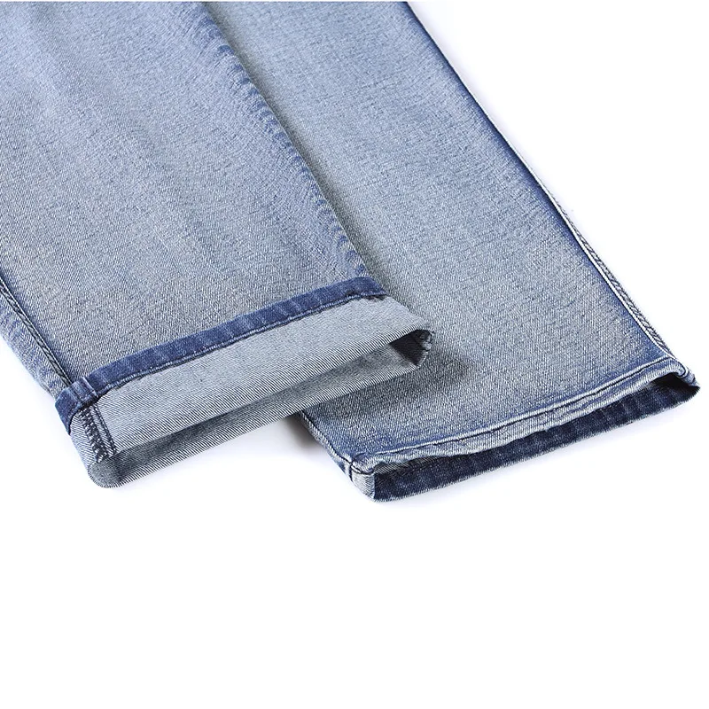 2021 Straight Brand Jeans Men Baggy Plus Size 30-46 Skateboard Tactical Joggers Wide Leg Denim Pants Light Blue Trousers