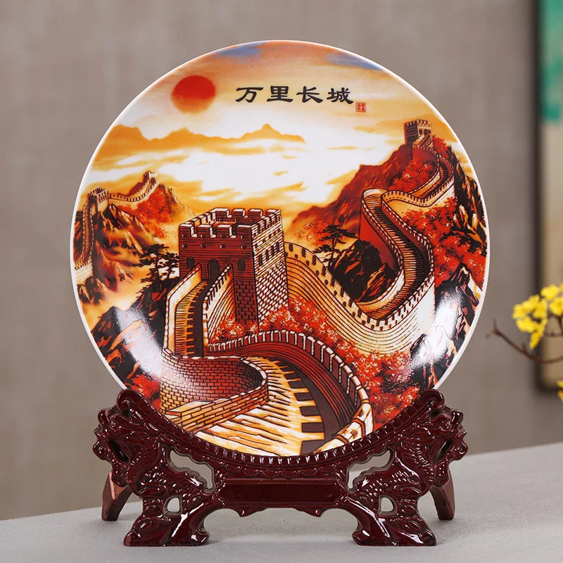 

Chinese Great Wall Ceramic Ornamental Plate Decoration Dish Plate Hanging Plate Porcelain Plate