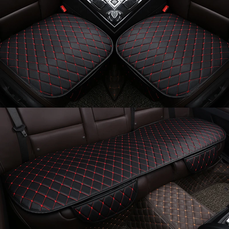 Universal Leather Car Seat Cover Cushion Front Rear Backseat Seat Cover Auto Chair Seat Protector Mat Pad Interior Accessories