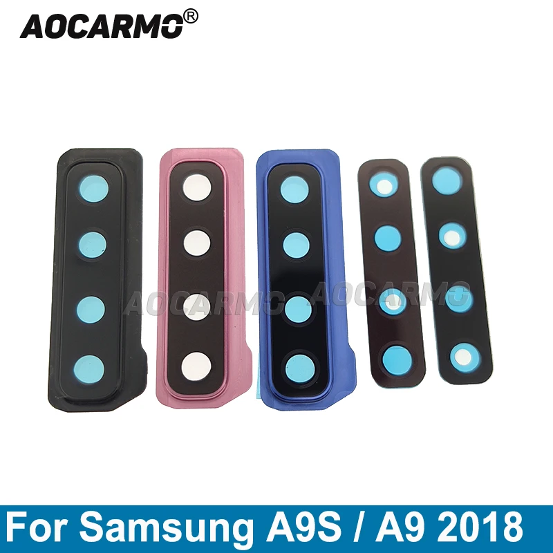 Aocarmo Rear Back Camera Lens With Frame Adhesive For Samsung Galaxy A9S A9 2018 A920F A920 Replacement Parts