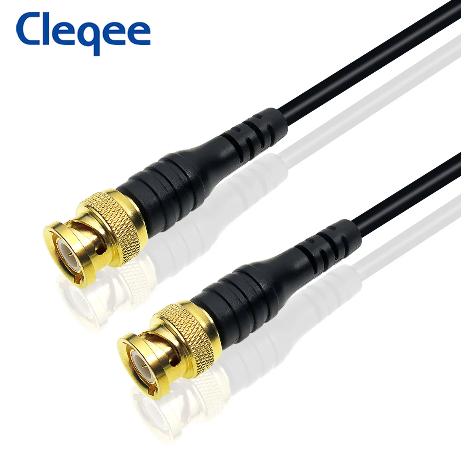 Cleqee P1062 Pure Copper BNC To BNC Test Lead Oscilloscope Wire Gold Plating BNC Connector 1M Cable 500V 5A