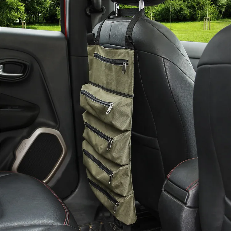 Military Car Seat Back Storage Bag Car Trunk Storage Bag Adjustable Rear Seat Storage Bag Army Tactical Outdoor Tool Handbag