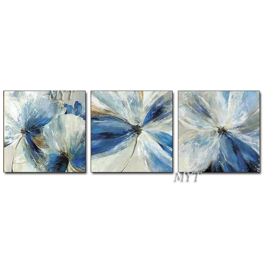 

Modern New Design Abstract 3 Pieces Canvas Oil Painting Flower Wall Pictures Art Unframed Paintings Artwork For Living Room Deco