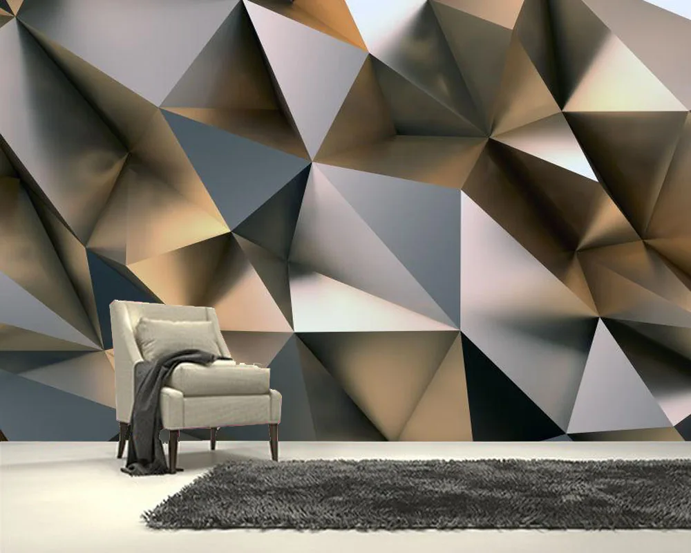 

Papel de parede abstract triangle solid geometric 3d wallpaper,living room tv wall bedroom wall papers home decor bar mural