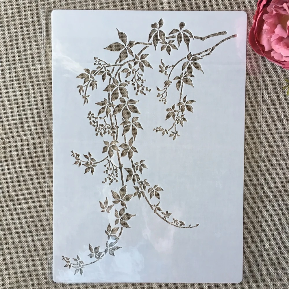 

A4 29cm Maple Leaves Branch DIY Layering Stencils Wall Painting Scrapbook Coloring Embossing Album Decorative Template