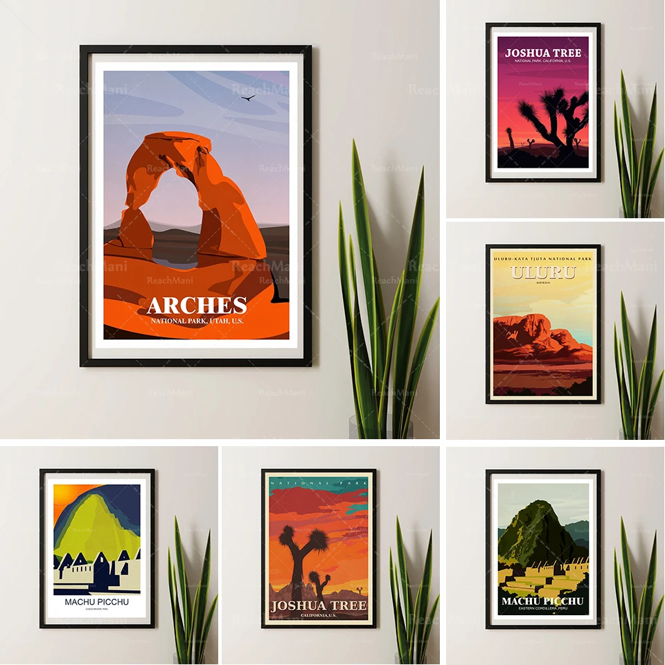 Affiche de voyage du parc national, impression de la nature.