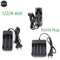 1/2/4 Slots 18650 Charger Li-ion Battery 3.7v/4.2V Wired Charging US/EU Plug With indicator light for 18650 batteries Charger