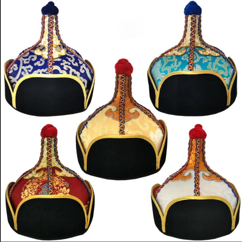 

Men's Mongolian Hats Adult Men's Hats Mongolian Stage Performance Dance Hats Mongolian Robe Accessories Mongolian Prince Hats