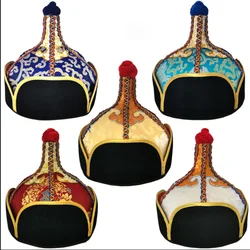 Men's Mongolian Hats Adult Men's Hats Mongolian Stage Performance Dance Hats Mongolian Robe Accessories Mongolian Prince Hats