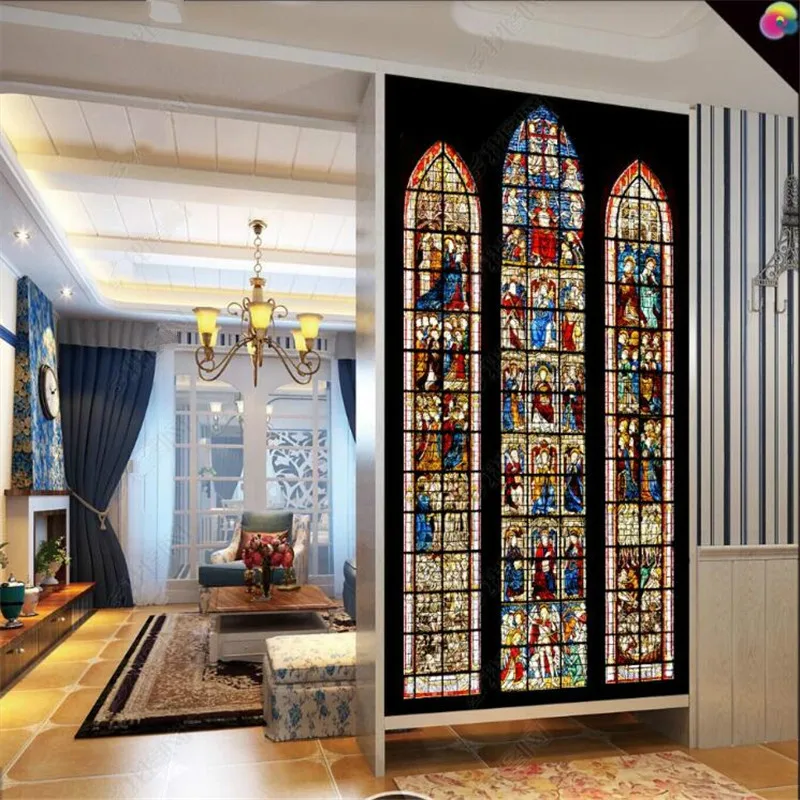 Custom Church Stained Glass 3D Photo Wallpaper European Hotel Restaurant Corridor Industrial Decor Background Mural Wall Paper