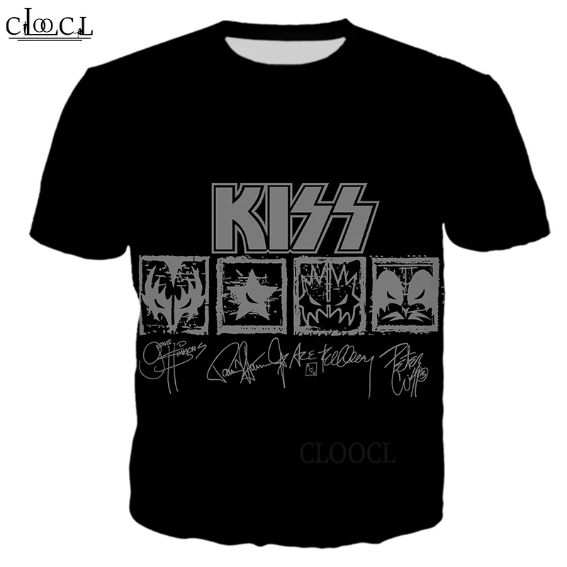 HX ใหม่ล่าสุด Rock นักร้อง KISS Band T เสื้อ 3D พิมพ์เสื้อ Harajuku แฟชั่น Tees ผู้หญิงผู้ชายเสื้อยืดเสื้อผ้า Drop Shipping