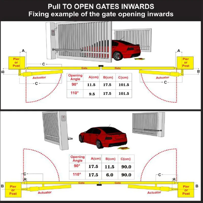 200KG Electric Swing Gate Opener Arms  with Remote Control Optional Home Garage Swing Door Operator Motor Actuator