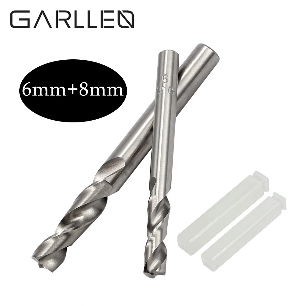 GARLLEN 6mm & 8mm HSS-CO Cobalt Spot Weld Drill Bit Professional Cutter Weld Welder Drill Set Metalworking Tool Stainless Steel