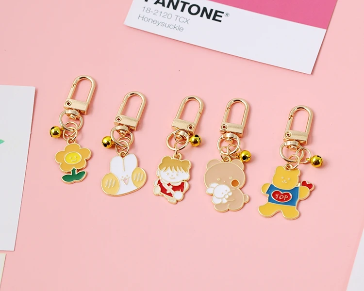 2025 Japan Amulet Talisman Cartoon Bear Dog Flower Lucky Fortune Cat Rabbit Keychain Women Car Bag Pendent AirPods Accessories