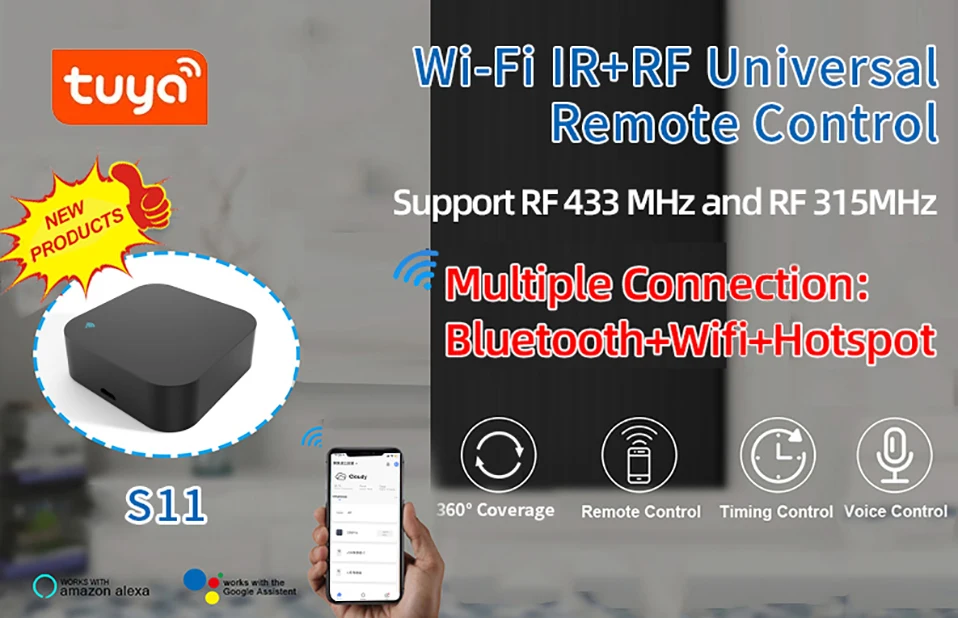 Tuya Smart RF IR Control remoto WiFi hogar inteligente para aire acondicionado TODOS los televisores LG TV compatible co