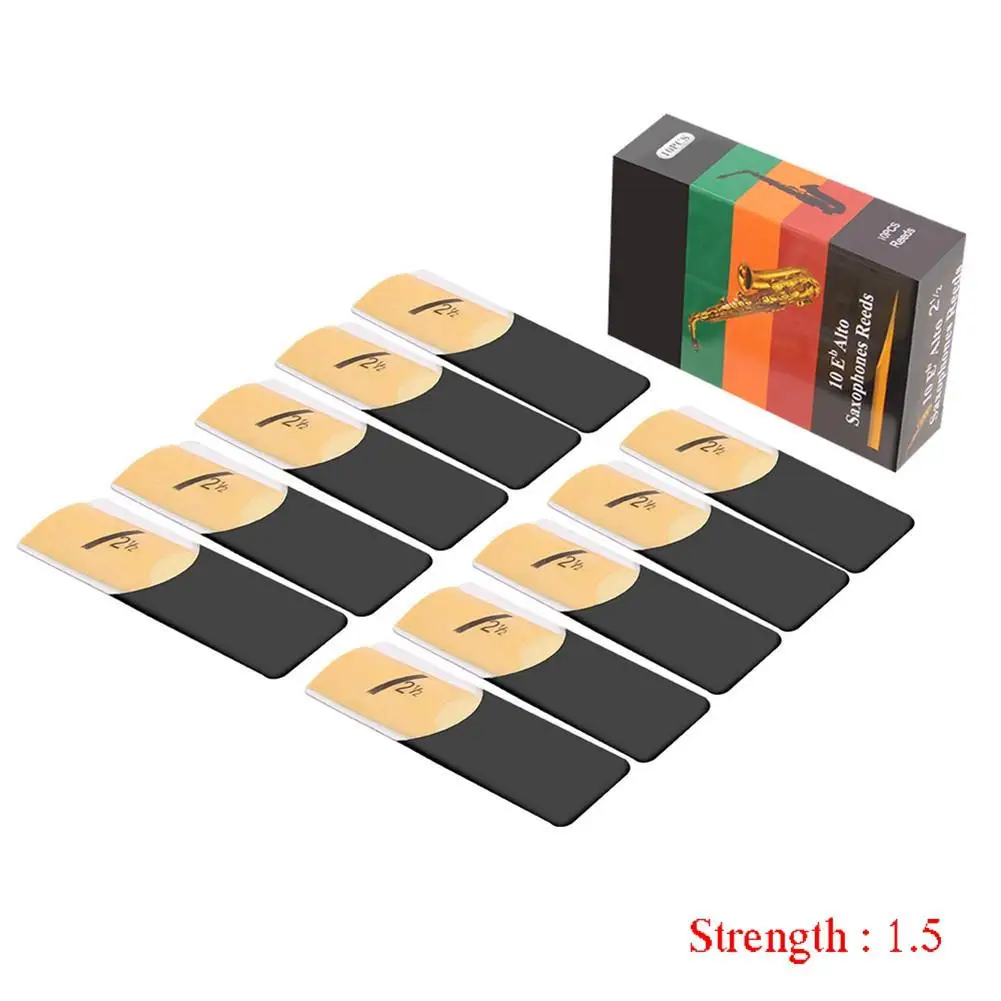 10pcs Alto Saxophone Reeds Strength 1.5 2.0 2.5 3.0 3.5 4.0 Eb Tone Sax Instrument Reed