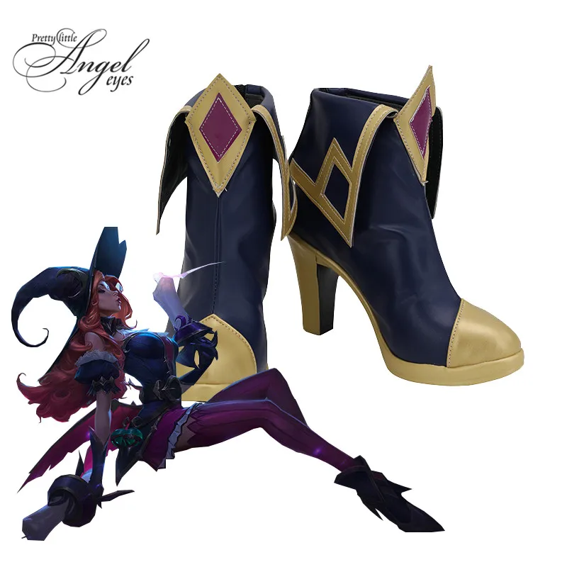 

Popular Game LOL Halloween The Bounty Hunter Miss Fortune Cosplay Shoes Halloween Party Custom Made