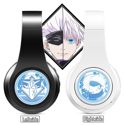 Cosplay Gaming Headphone Anime Jujutsu Kaisen Gojou Satoru Auriculares Bluetooth Auriculares Regalo Tarjeta enchufable y FM para IOS ANDROID
