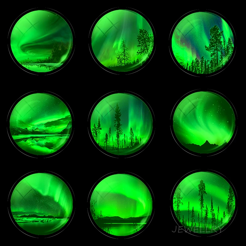 1PCS Northern Lights Luminous 25mm Glass Cabochon Handmade Jewelry Finding Glow In The Dark Supply for Making Accessories