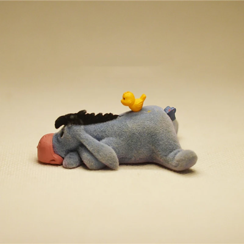 Disney Winnie's Friends Eeyore Flocked Fabric  Action Figure Toys Funny Eeyore The Donkey Action Figure Toys Gift for Kids Girls