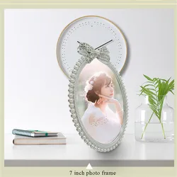 2021 European style pearl photo frame with diamond 3 inch 6 inch 7 inch pearl pendulum wedding adult day birthday gift frame