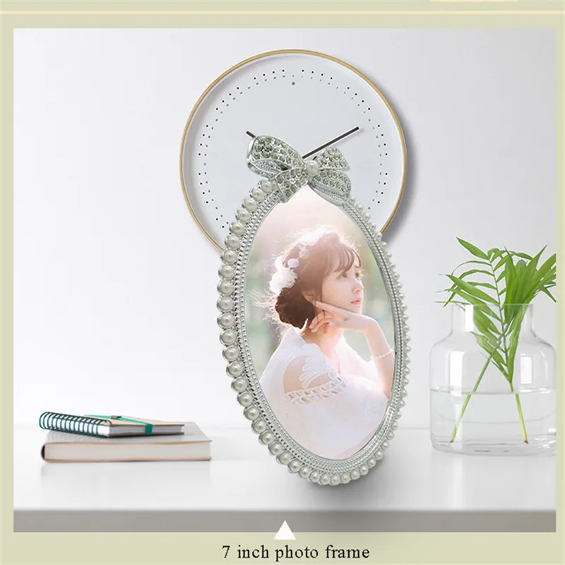 2021 European style pearl photo frame with diamond 3 inch 6 inch 7 inch pearl pendulum wedding adult day birthday gift frame