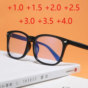Kwadratowe okulary do czytania mężczyźni kobiety Modne okulary + 1.0 + 1.5 + 2 + 2.5 + 3 + 3.5 + 4