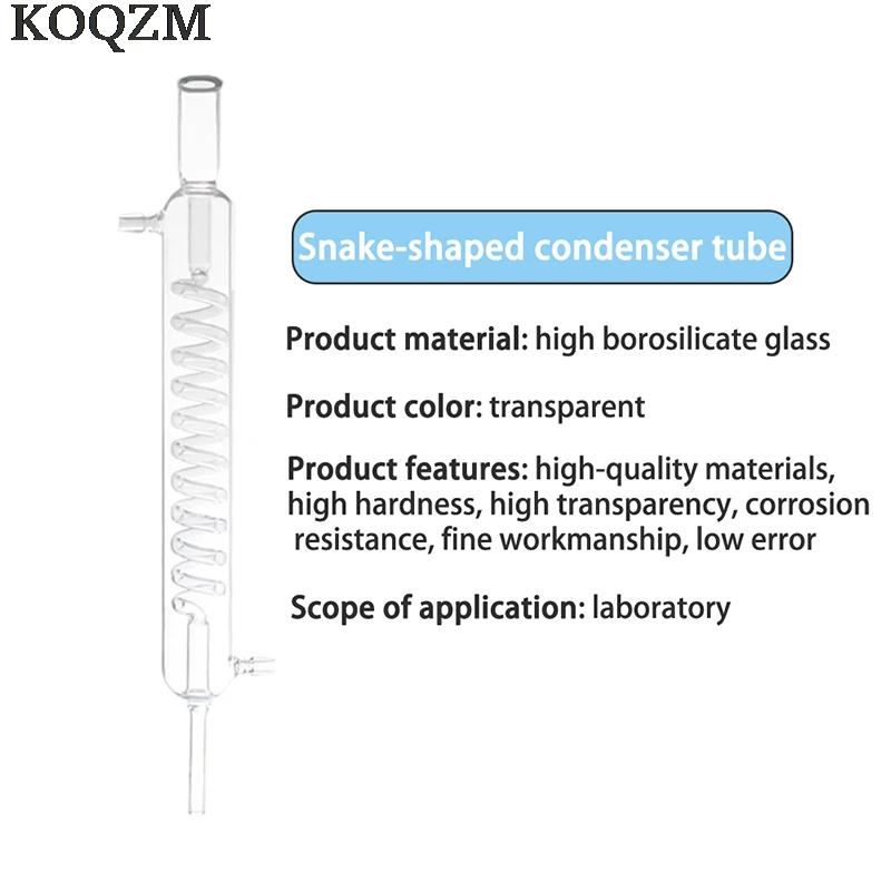 1Pc เคมีแก้วควบแน่นหลอดเคมีเครื่องมือควบแน่นหลอดสำหรับ Home School