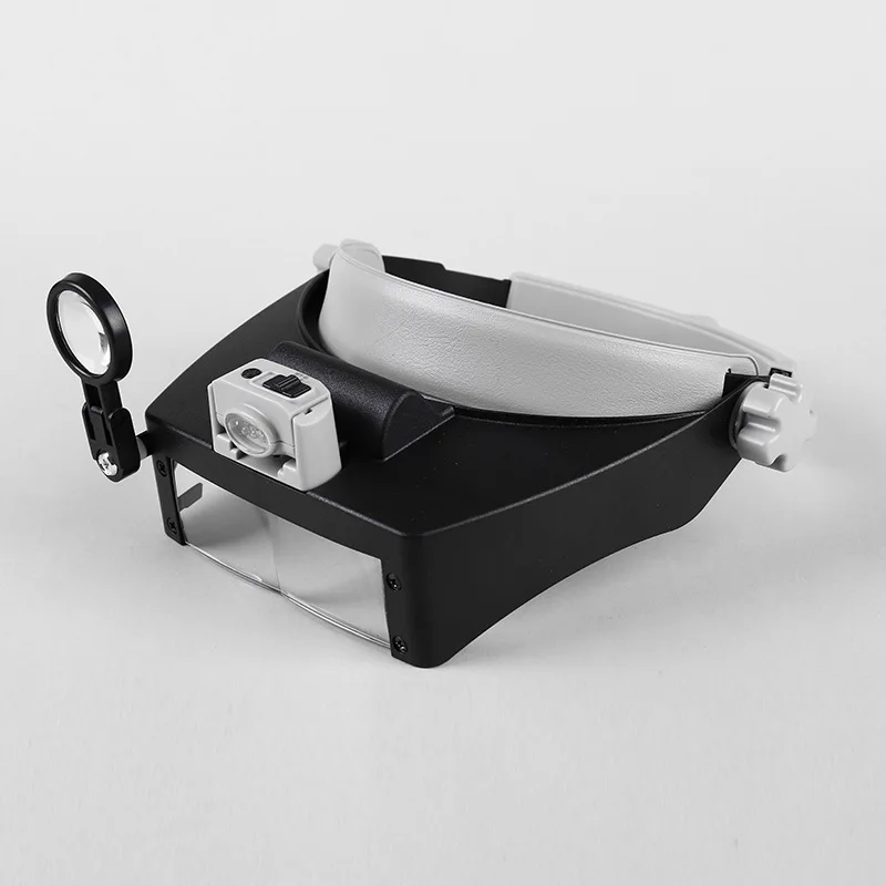Lupa montada cabeça dos eyewear com 5led iluminado cabeça lupa, lupa vestindo lupas para reparos