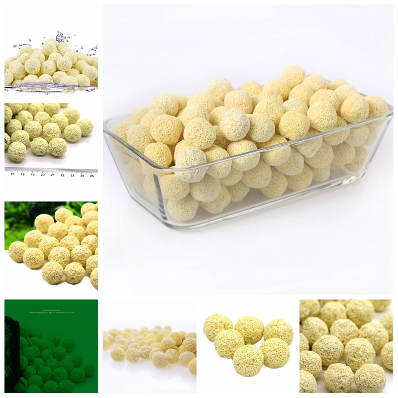 10 PCS Aquarium Filter Media Ball Bio Aquarium Media Net Bag Biological Ball for Fish Tank Filter