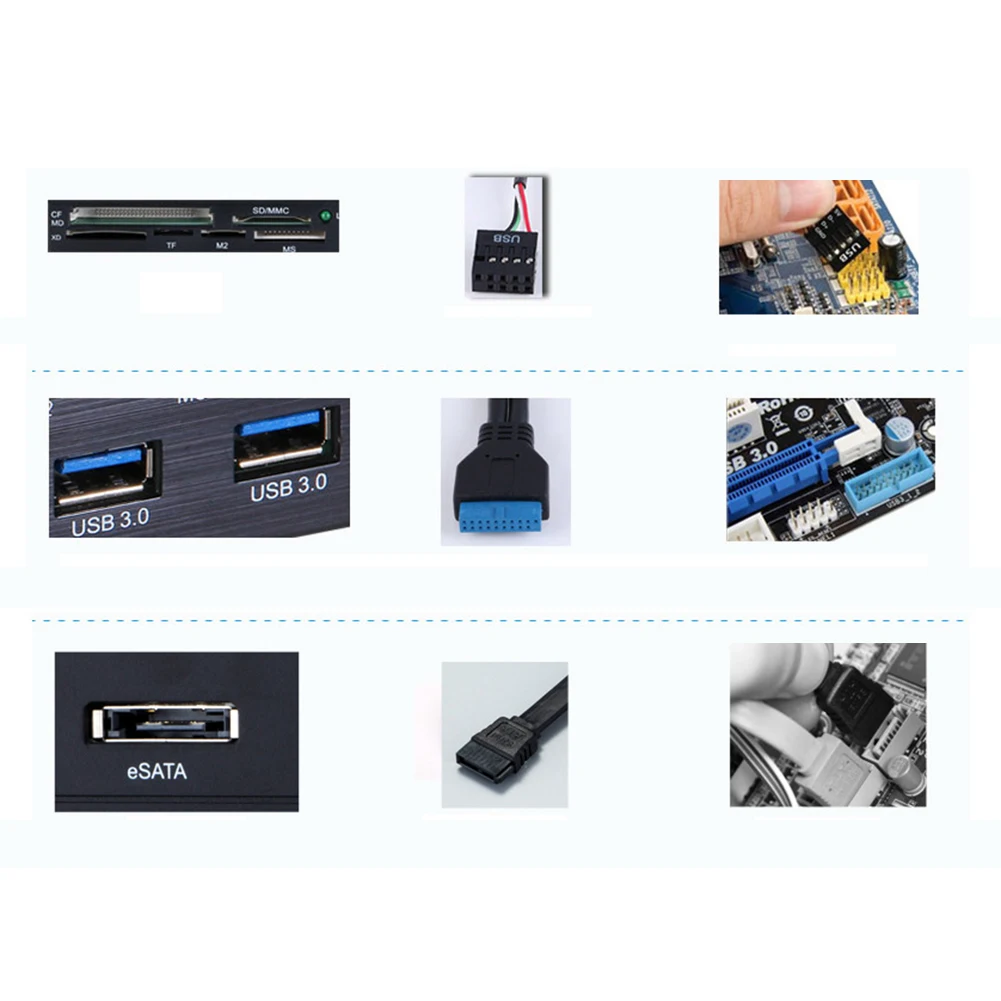Internal Card Reader Media Multi-Function Dashboard PC Front Panel Type-C USB 3.1 USB 3.0 Support CF
