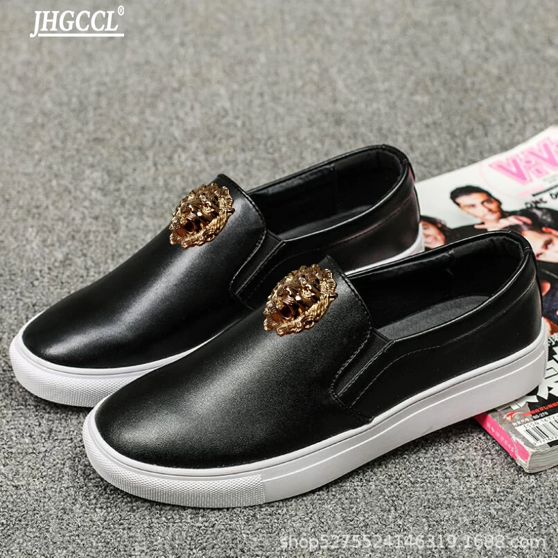 luxe little white shoes women's platform casual shoes couple leather men's shoes large size high quality version  cowhide p17