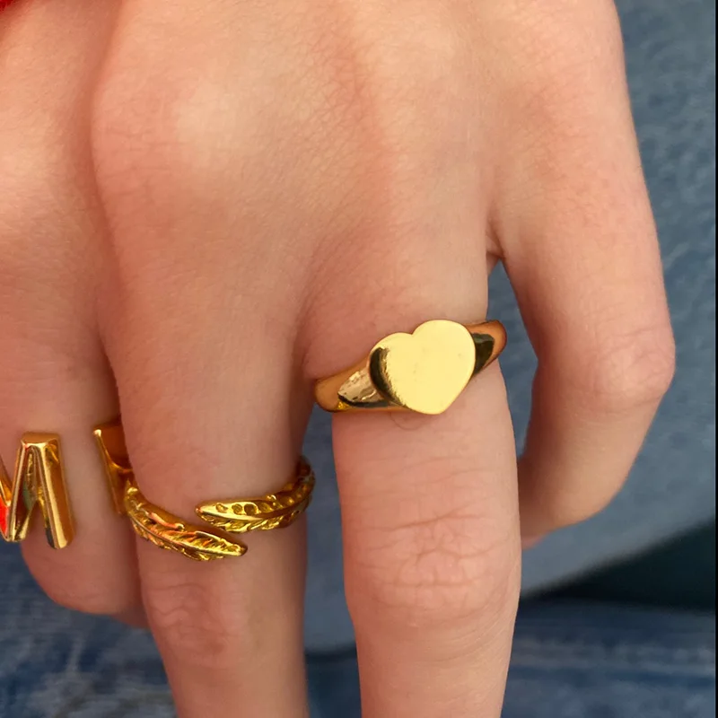 Heart Rings For Women Gold Color Couple Stainless Steel Ring 2024 Trend New in Waterproof Wedding Fashion Jewelry Gift anillos