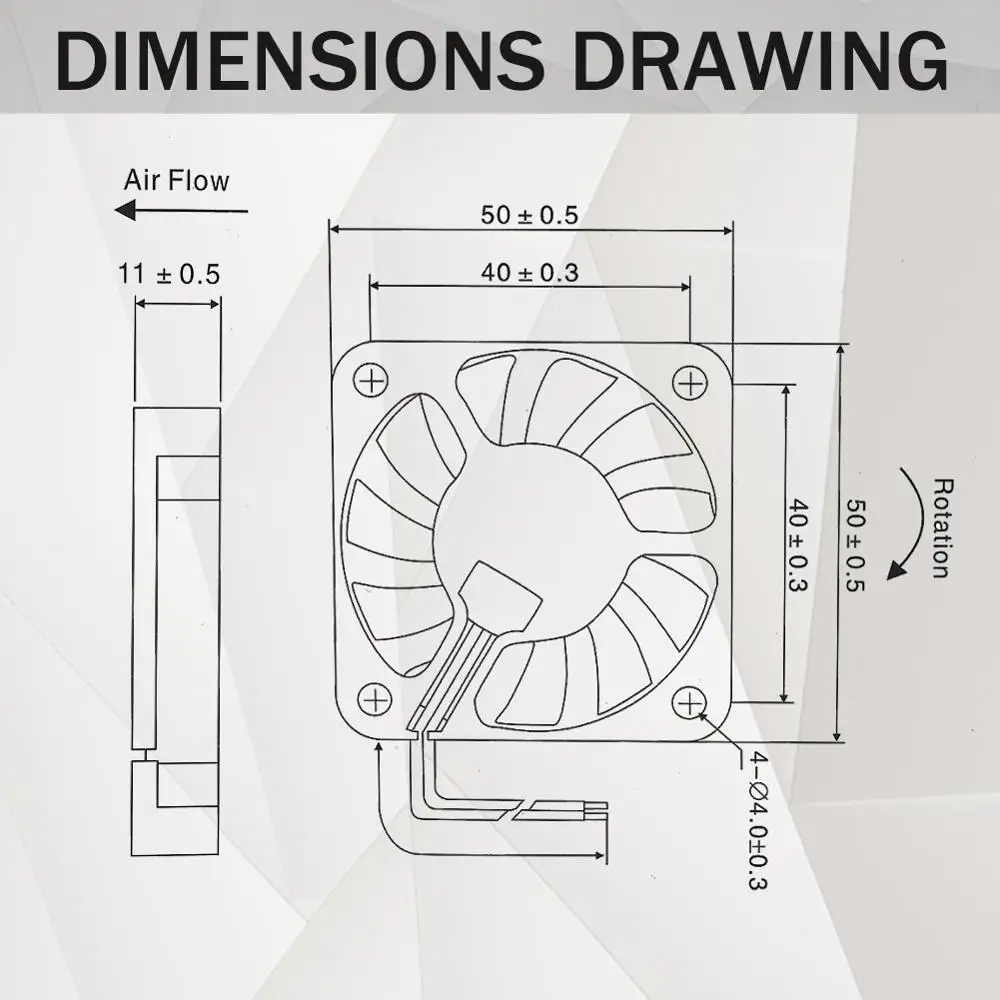 Ventilateur 5010 à roulement à billes, 2 pièces, 5V, 12V, 24V, 5010, 50mm, 50x50x10mm, 5cm