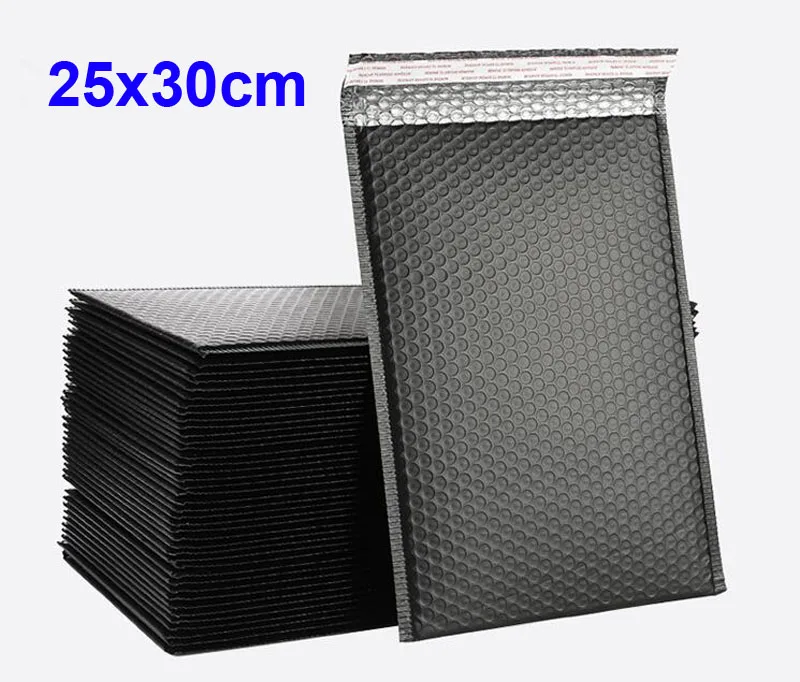 25pcs 25x30cm packaging envelope Large shipping bags Padded Envelopes White Black Bubble Mailers Bubbles poly mailer polymailer