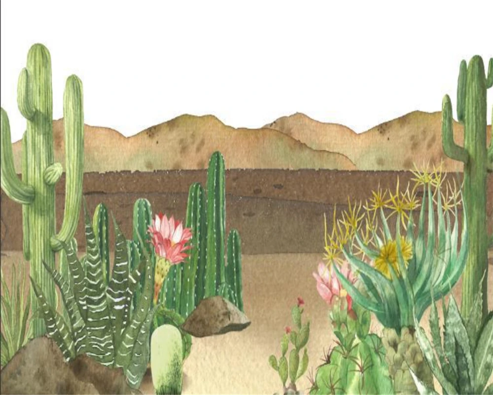 Custom size wallpaper 3d Rainforest cactus TV Cafe background wall home decoration living room bedroom 3d wallpaper mural