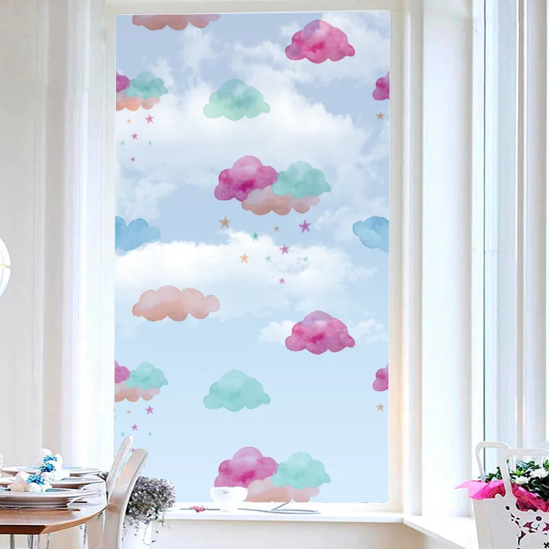 

Window Film Stained Static Cling Glass Wall Stickers Protection Privacy Living Room Balcony Bathroom Decorative Vinyl Glass Film