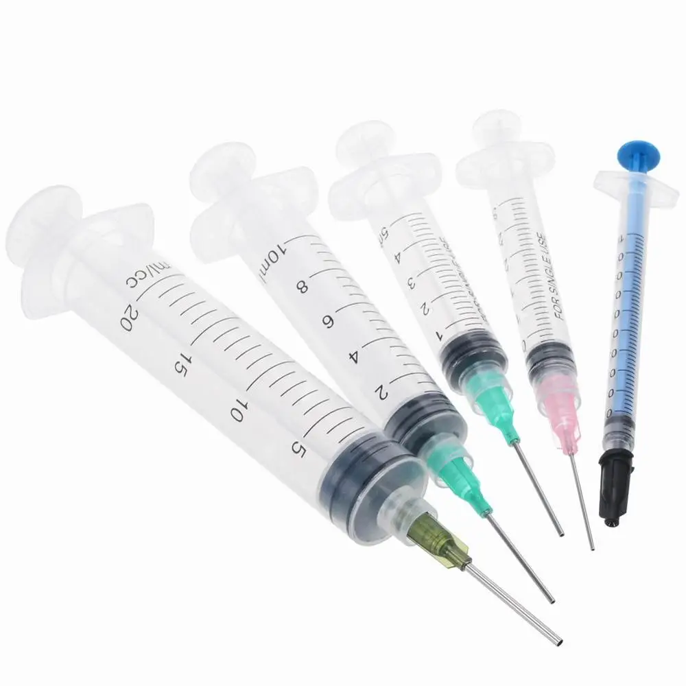 50pcs 1ml Disposable Plastic Veterinary Syringe With Needles For Pet Farm Animal Cat Dog Pig Cattle Sheep Horses 2ml 5ml 10ml