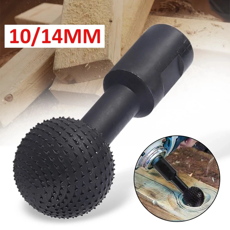 Spherical Spindles Shaped Wood Gouge 10/14mm Ball Gouge Power Carving Attachment for Angle Grinder Wooden Groove Carving Tool