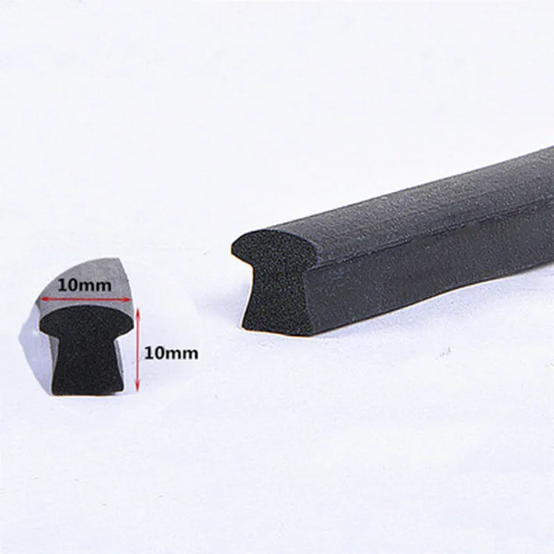 

EPDM Rubber Foam T Strip Glass Metal Wood Panel Edge Encloser Shield Car Seals Black