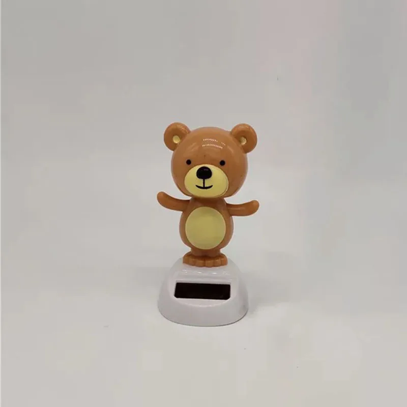 1Pcs Simplicity Series  Cartoon Cute Solar Energy Swing Little Bear Toys Funny Creative Balcony Crafts Automobile Decoration