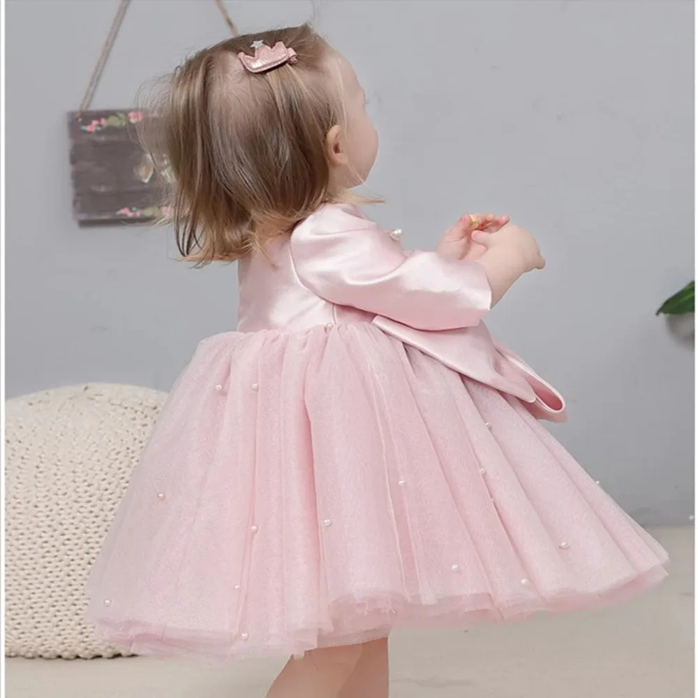 Fink Pageant Gowns Sheer Princess Ball Gown Kid Formal Dresses Flower Girl Dresses for Wedding