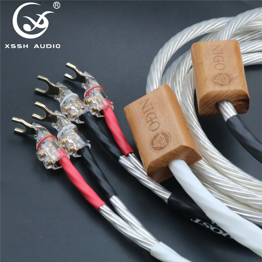 1 Pair 1.5m 2m 2.5m HIFI Line YIVO OEM High Purity 8N Copper Silver Plated 16AWGx8 Core Speaker Cable Banana Plug Cord Line Wire