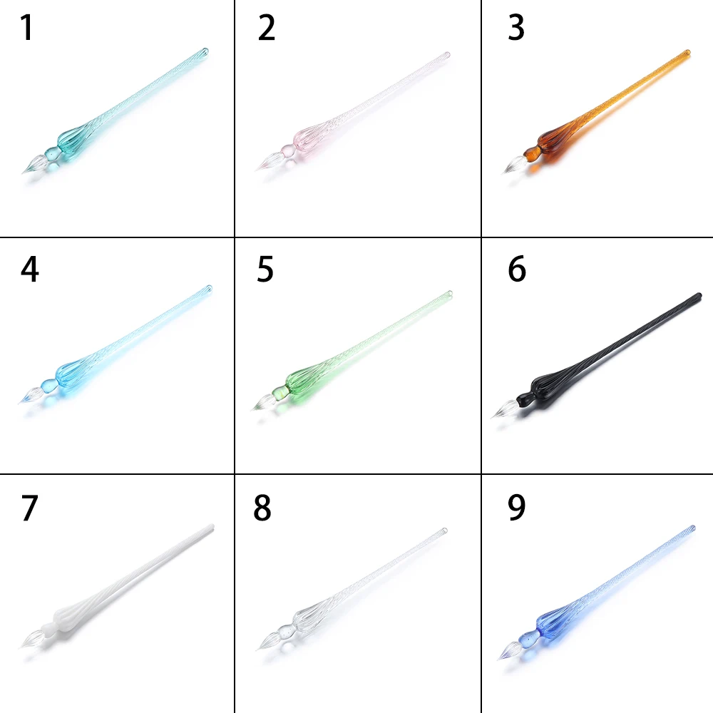 1PC penna stilografica a immersione in cristallo Vintage Dip riempimento inchiostro firma penna per scrittura calligrafia accessorio per pittura a mano