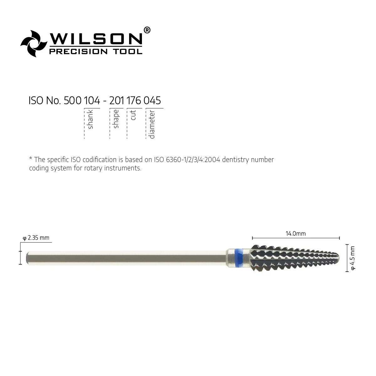 WilsonDental Burs 5001202-ISO 201 176 045 Tungsten Carbide Dental Strawberries for Trimming  Acrylic